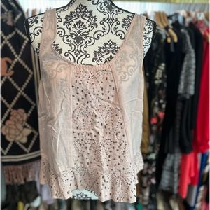 American Eagle peach and silver sparkle tank blouse